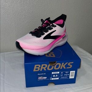 Brooks Women's Pink Black White Glycerin Running Shoe